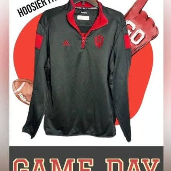 Indiana Hoosiers Adidas Embroidered Qtr-Zip Pullover - Great Cond. -  Mens Med - Picture 1 of 6